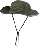 Comhats UPF 50 Sun Hats Wide Brim Summer Safari Hat Fishing Hiking Boonie Hats for Men Waterproof Army Green Large X-Large XL XXL Oversize