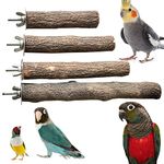 Congo Mini 4pc Perch Set Natural Safe Chew for Budgies, Cockatiels, Lovebirds, Finches, Conure and Other Birds (Set of 4)