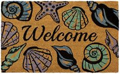 Storm Stopper – Doormat | Welcome Seashell | All Weather Heavy Duty Mat | 100% Natural Coir Face | Non-Slip | Outdoor Home Décor | Absorbent, Fade Resistant & Pet Friendly | 18" x 28"