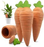 Amoyls 4 pcs Terracotta Watering Spikes - Automatic Self-Watering Stakes, Vacation Plant Waterer for Wine Bottle, Perfect for Indoor & Outdoor Plants