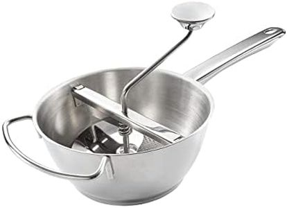 Leifheit Passiermühle 2.0 Ø 20 cm inkl. 3 Einsätzen, aus hochwertigem Edelstahl zum Passieren von Obst, Gemüse, Babynahrung, Suppen, Passiersieb, Kartoffelpresse