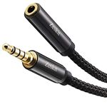 Zeskit Premium 3.5mm Audio Extension Cable 6 Feet, TRRS 4 Poles for Headphones & Mic, Compatible with Switch Logitech Laptop Desktop PC Mac iPad Skype Zoom (Braided, Male to Female)