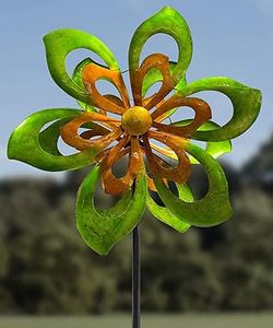 Marshall Kinetic Springtime Wind Spinner, Green and Orange, 93" H