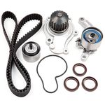 ASTOU Timing Belt Kit w/Water Pump Fit for Jeep for Liberty 2.4L 2003-2005 for Jeep for Wrangler 2.4L 2004-2006 Replace Timing Belt OEM - TCKWP265C