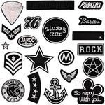 20 Pieces of Black Embroidered Patches, DIY Clothing Accessories, Mini hot Adhesive Patches, Ironing Patches, Used to Repair and Decorate Pants, Jackets, Backpacks