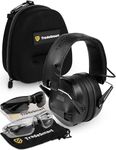 TradeSmart Complete Shooting Eye and Ear Protection: Electronic Earmuffs for Shooting, Range Glasses & Hard Carrying Case