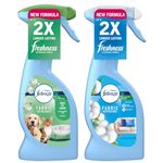 Febreze Fabric Refresher & Air Freshener Spray - Sofas, Curtains & Pet Odour Eliminator - Laundry Scent Boosters - fights Pet Odours & Cotton Fresh 375ml - Box of 2