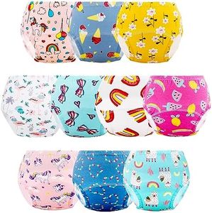 Cogindss Xmrlvn Baby Potty Training Underwear, Cotton Toddler Training Pants for Boys and Girls 4-6 T, 10 Pack, L, Yellow