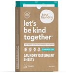 Kind Laundry - Laundry Detergent Sheets, Travel Natural Laundry Detergent Alternative, Chemical-Free Laundry Soap Sheets, Pre-Cut Laundry Detergent, 32 Detergent Sheets, Ocean Breeze, Pack of 1