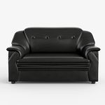 Sekar Lifestyle Polyurethane Series Leatherette 2-Person Sofa Set For Living Room (Black, Two Seater)