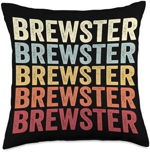 Brewster Massachusetts Brewster MA Retro Vintage Text Throw Pillow