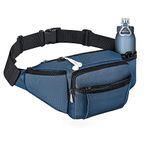 NOOLA Fanny Pack Large Waist Bag Pack for Men Women Hip Bum Bag with Water Bottle Holder Adjustable Strap Suitable for Outdoors Workout Traveling Hiking Cycling Dog Walking Blue