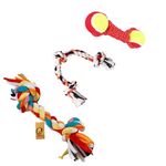 Foodie Puppies Durable Cotton Rope Chew Toy (3 in 1 Combo) (Color May Vary) | Chewing, Gum Exercise, Teething, and Training for Small to Medium Size Dogs and Puppies
