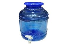 10L Plastic Water Dispenser for 20 Litre Bottle with Tap Bottom Loading Manual Heavy Duty Durable for Compatible Stand, Matka, Pack of 1, (Blue)