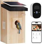 Bird House with Camera - Solar Powered Birdhouse Camera & Feeder, 4MP 2K Full Color Night Vision Bird Cam, 2.4G WiFi & App Notify Watch Bird Nesting & Hatching in Real Time, Ideal Gift for Family