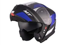 MT Motocycle Helmet - Modular Flip Front - Genesis SV Cave A7 Matt Black Blue