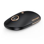 TECKNET Wireless Bluetooth Mouse, 3 Mode(Dual Bluetooth+2.4Ghz) Silent Computer Mouse Bluetooth Compatible with Chromebook MacBook Pro Air, Ambidextrous Portable Travel Mouse for Laptop PC