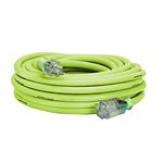 Flexzilla Pro Extension Cord, 10/3 AWG SJTW, 50 ft, Lighted Plug, Indoor/Outdoor, ZillaGreen - 727-103050FZL5F