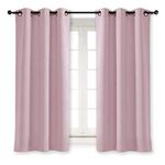 NICETOWN Home Thermal Insulated Curtains - Triple Weave Microfiber Blackout Drapes with Grommet for Preteen Grils (1 Pc, 42-in x 63-in, Baby Pink)