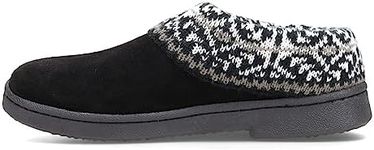 CLARKS Women's Knit Scuff Slipper, Black, 7 M US