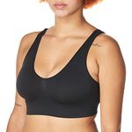 Hanes Women's Cozy Wireless Bra, Full-Coverage Pullover Bra, Seamless T-Shirt Bra, Black, S