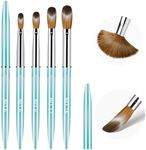 MAGIC ARMOR Acrylic Nail Brush Set - 4pc Kolinsky Nail Art Brushes for Acrylic Powder Application, Extension & Carving