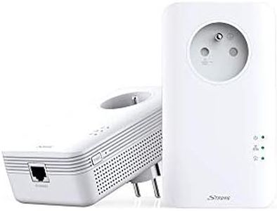 STRONG 2 prese CPL 1300 Mbps, presa filtrata e porta Ethernet, compatibile con internet box ideale per multi-TV, streaming HD, nessuna configurazione, pronto all'uso