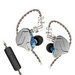 KZ ZSN Pro Dual Drivers 1BA 1DD in Ear Earphones HiFi Power Bass Earbuds Headphones High Clarity Sound Wired Earphones with Detachable Cable for Audiophile Musician-Blue With Mic