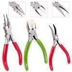 Swpeet 3Pcs Jewelry Pliers Kit, Including 6-in-1 Bail Making Looping Pliers, Nylon Jaw Pliers and Bent Nose Micro Pliers for jewelry Making and Other Crafts