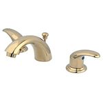 Kingston Brass KB952LL Mini Widespread Lavatory Faucet and Pop-Up, Polished Brass