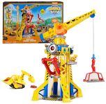 Rubble and Crew, Bark Yard Crane Tower Playset with Rubble Action Figure, Toy Bulldozer and Kinetic Build-It Play Sand, Kids’ Toys for Boys and Girls 3+