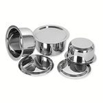 Sumeet Stainless Steel Tope Set with Lid; 1L ; 1.4L; 1.8L; Set of 3 Pieces, Silver