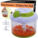 Brieftons QuickPull Food Chopper: Manual Hand Held Chopper/Mixer/Blender to Chop Fruits, Vegetables, Herbs, Onions for Salsa, Salad, Pesto, Puree, Indian Cooking, 950 ml, with 3 Recipe Ebooks