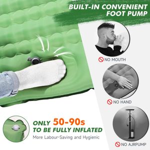 HiiPeak Ultralight Inflatable Sleeping Pad – Built-in Pump, Waterproof, Green