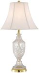 Traditional Glam Style Table Lamp 26.5" High Cut Glass Urn Brass Gold Metal Clear White Cream Bell Glass Shade Decor for Living Room Bedroom House Bedside Nightstand Home - Regency Hill