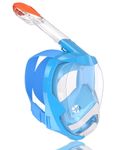 Flyboo Snorkel Mask,180°view Snorkelling Mask with Panoramic Full Face Design-Sports Camera Compatible Diving Mask with Anti-fog and Anti-leak Technology for Adults and Kids