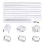 Powrocket 4in 14ft Decorative PVC Line Set Cover Kit for Ductless Mini Split Air Conditioners,Heat Pump System and Central AC