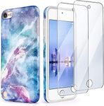 iPod Touch 7th Generation Case with 2 Screen Protectors, IDWELL iPod Touch 6 iPod 5 Case, Slim FIT Anti-Scratch Flexible Soft TPU Bumper Protective Case(Latest Model,2019 Release), Blue Fantasy Sky