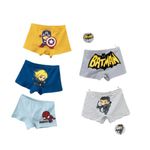 FEIFEI'S BOW 5 Pack Boys Kids Super hero Spiderman Batman Underwear Toddler Briefs Shorts Pants Cotton underpants Box Gift Set (Set01 3-4 Years)