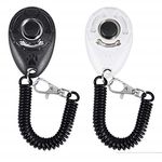 Dogs Clicker,Pet Dog Training Clicker with Wrist Strap,Training for Pet Dog Puppy,Cats,Bird,Horse,etc(2 Packs) (Black&White)