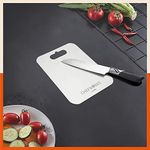 Bathla Mini Stainless Steel Chopping/Cutting Board for Kitchen | 5 Year Warranty | Reversible & Heavy Duty | Hygienic & Long Lasting (15cm x 20cm - 2mm Thick)