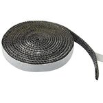 Flat Stove Rope,Self Adhesive Stove Glass Seal Heat Resistant Stove Rope 3m Longx10mm Wide Fireplace Tape Wood Stove Door Gasket Stove Door Glass Seal Rope Fiberglass Rope Seal for Fireplaces Doors