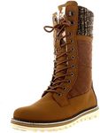 Womens Winter Thermal Snow Outdoor Warm Mid Calf Waterproof Durable Boot - Tan - US9/EU40 - YC0377