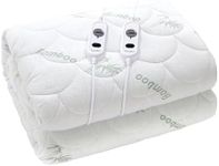 Dreamaker Bamboo Quilted Electric Heated Blanket Fully Fitted with Overheat Protection Eco-friendly Lightweight Machine Wash Adjustable 3 Heat Settings with LED Display 2 Detachable Controller (Queen)