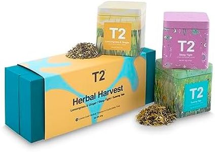 T2 Tea Herbal Harvest Icon Trio Gift Pack, 3 Loose Leaf Tisanes in Mini Tins, Wellness Herbal teas