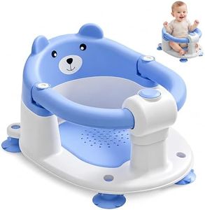 Baby Bath Seat for Babies 6 Months & up, Non-Slip Toddler Bath Seats for Babies Sitting Up, Safe Infant & Newborn Bathtub Chair with 4 Suction Cups & Soft Cushion for Shower,Blue