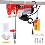 BEAMNOVA Electric Hoist 110-120v Overhead Engine Lift 110-120 Volt with Line 4.92 Ft Remote Control Switch Hook Strap Beam Mounting Bracket Gloves Pulley (1543lbs)