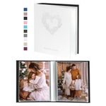 Miaikoe Small Photo Album 6x4 52 Pockets 2 Packs, Slip in Top Loading Mini Linen Album Book Holds 100 Vertical 10x15cm Photos for Family Wedding Anniversary (White)