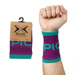 PICSIL Cotton Wrist Sweatbands, Absorbent and Stretchable Wrist Bands for Working Out, Wrist Sweat Bands for Fitness and Tennis, Anti Chafing Wristbands for Men and Women, 1 Pair, Esmerald