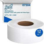 Cottonelle 07304 JRT Jr. Roll Tissue, 2-Ply, 7.9" Dia, 750ft (Case of 12)